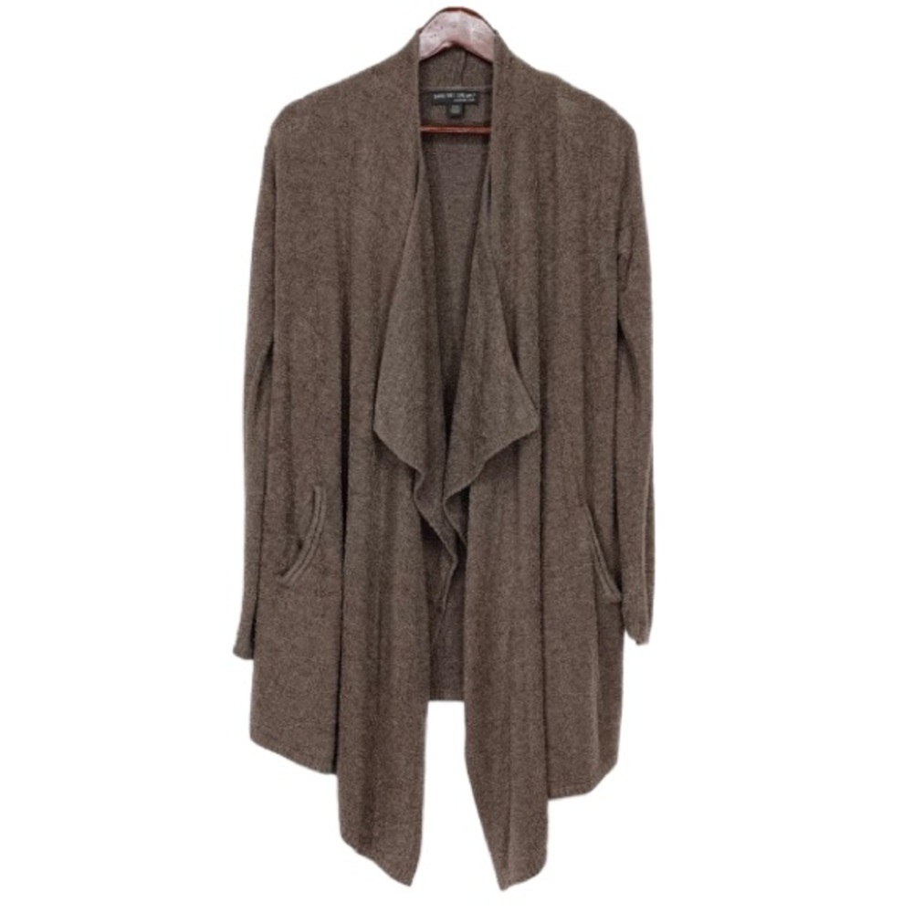 Barefoot Dreams Cozy Chic Lite Open Cascading Front Cardigan With Pockets Sz S/M